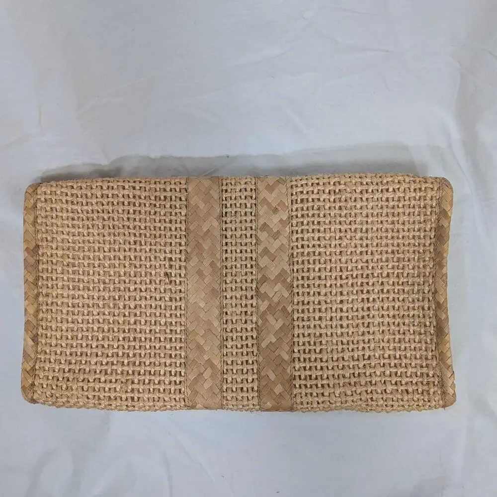 Roslyn of Barbados hand‑woven straw clutch by Tropical Weavers
